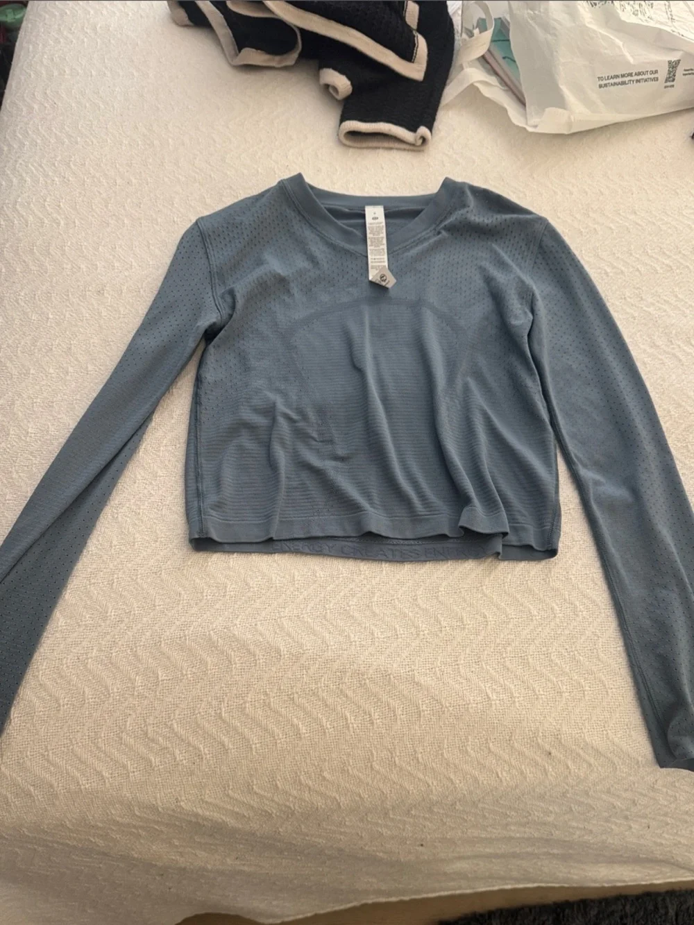 lululemon athletica Swiftly Tech Open-Hole V-Neck Long Sleeve — Dusty Blue